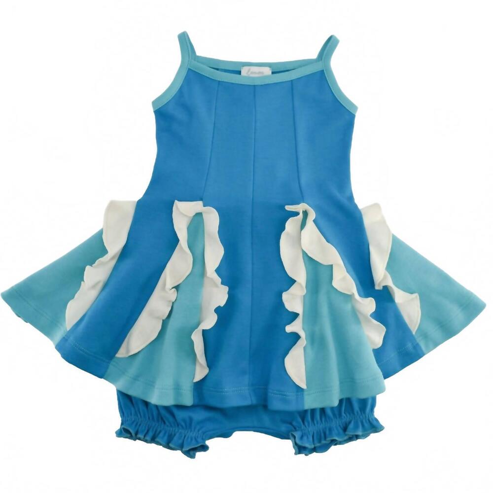 NEW LEMON LOVES LAYETTE baby girls amelia twirl dress in aqua